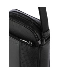 Borsello Armani Exchange Uomo Embossed A X Logo Leather Black Grey