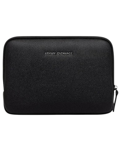 Pochette Armani Exchange Uomo Line Logo Leather Black