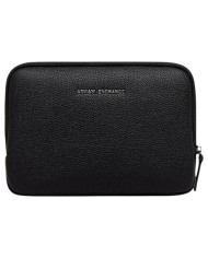 Pochette Armani Exchange Uomo Line Logo Leather Black