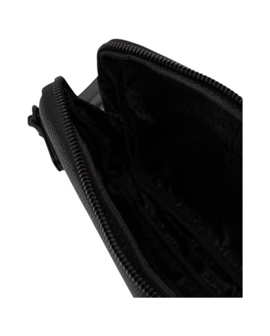 Pochette Armani Exchange Uomo Line Logo Leather Black