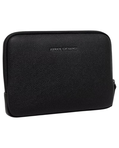 Pochette Armani Exchange Uomo Line Logo Leather Black
