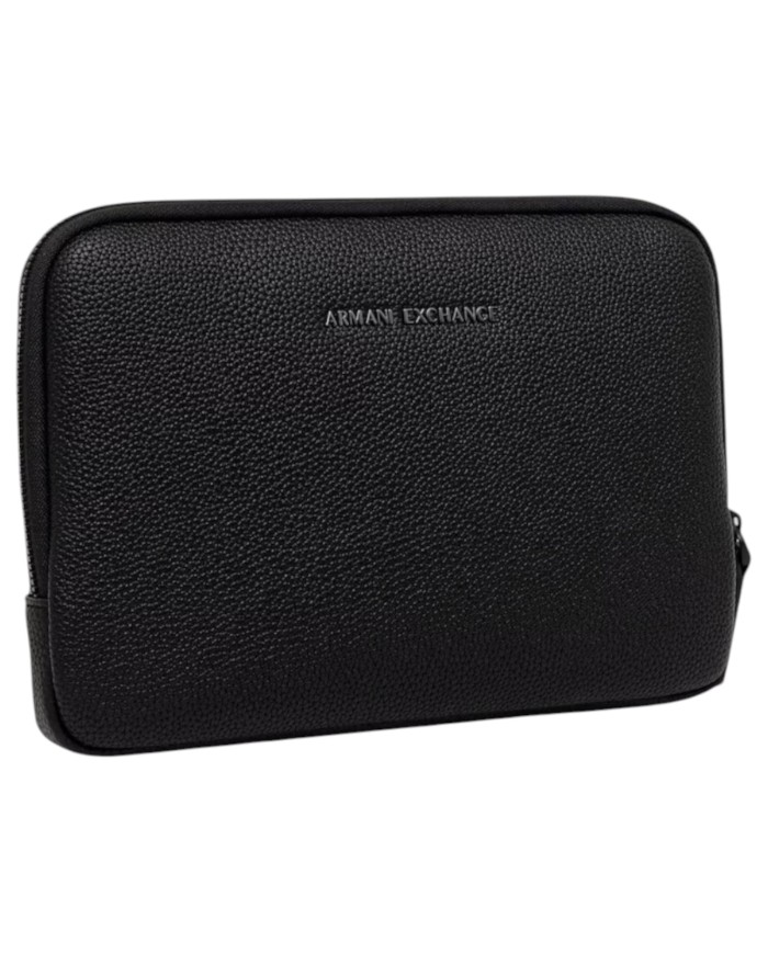 Pochette Armani Exchange Uomo Line Logo Leather Black