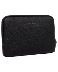 Pochette Armani Exchange Uomo Line Logo Leather Black