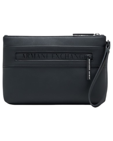 Pochette Armani Exchange Uomo Line Logo Leather Black