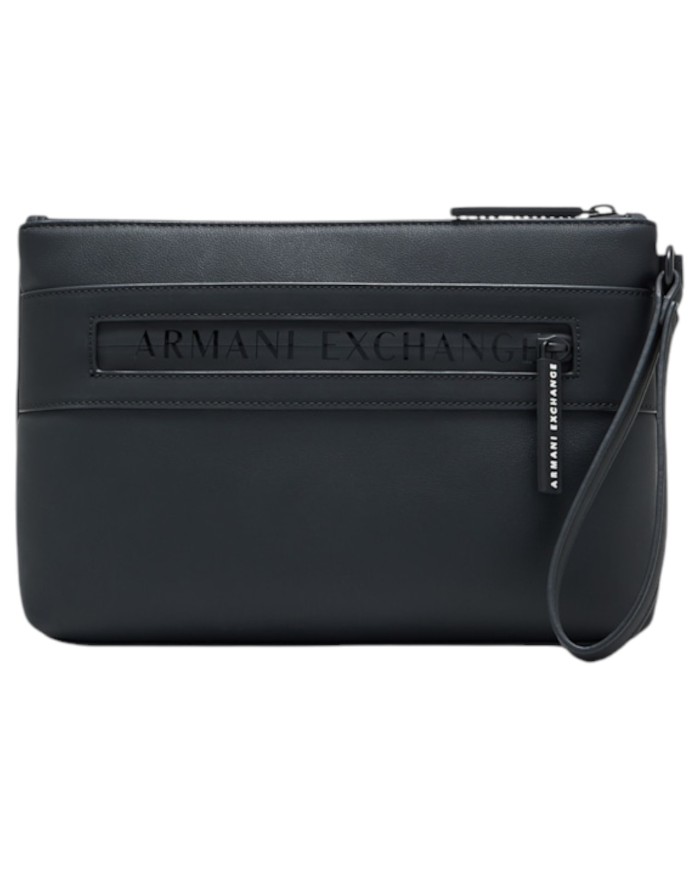 Pochette Armani Exchange Uomo Line Logo Leather Black