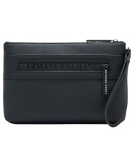 Pochette Armani Exchange Uomo Line Logo Leather Black