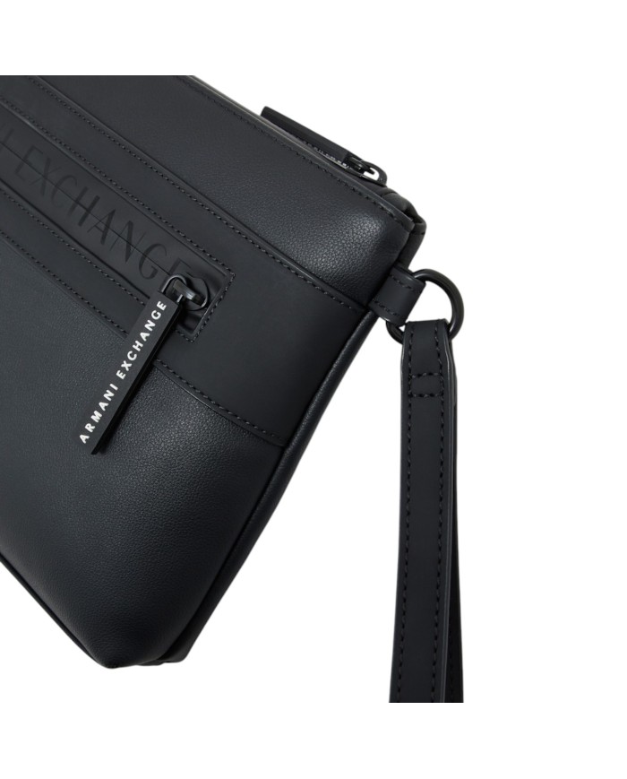 Pochette Armani Exchange Uomo Line Logo Leather Black