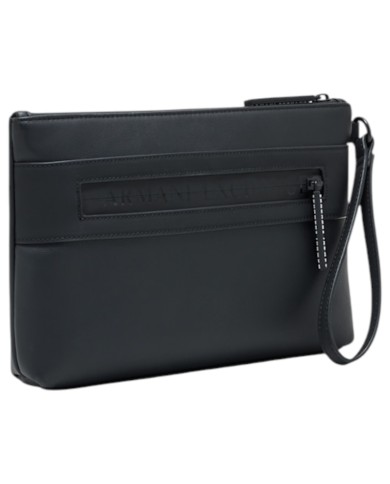 Pochette Armani Exchange Uomo Line Logo Leather Black