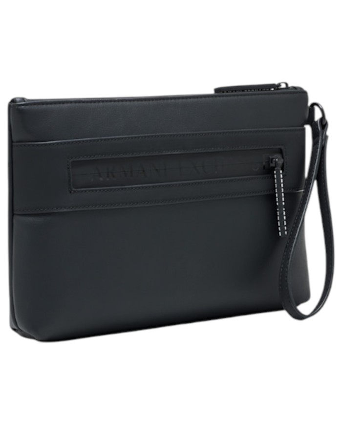 Pochette Armani Exchange Uomo Line Logo Leather Black