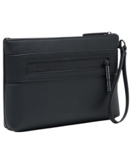 Pochette Armani Exchange Uomo Line Logo Leather Black
