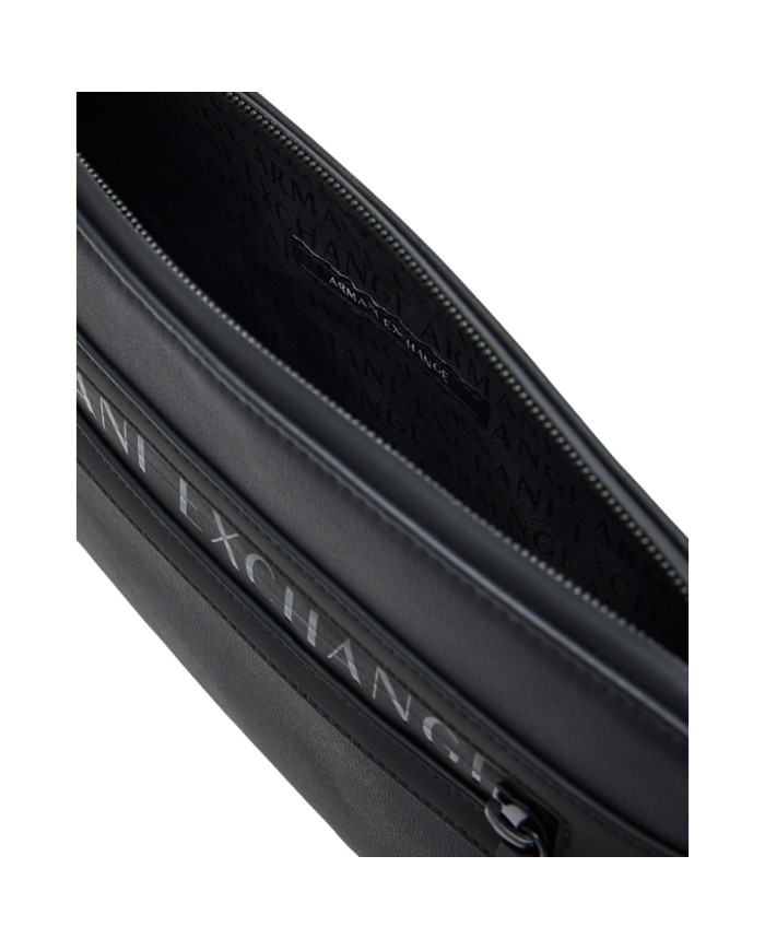Pochette Armani Exchange Uomo Line Logo Leather Black