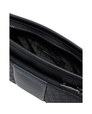 Pochette Armani Exchange Uomo Embossed A X Logo Leather Black Grey