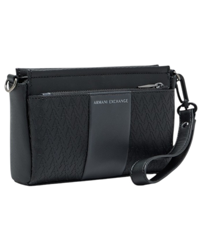 Pochette Armani Exchange Uomo Embossed A X Logo Leather Black Grey