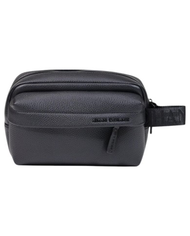 Pochette Armani Exchange Uomo Line Logo Leather Black