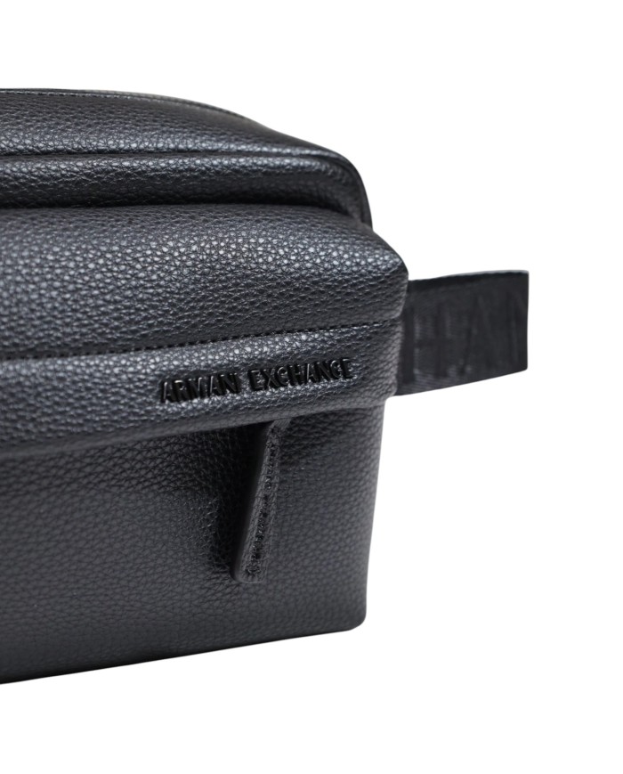 Pochette Armani Exchange Uomo Line Logo Leather Black