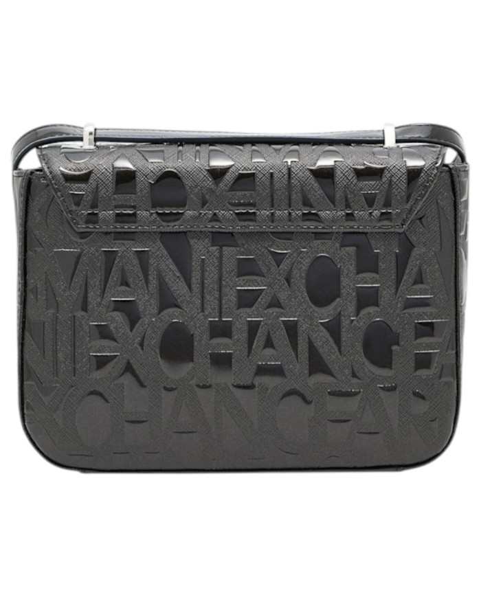 Tracolla Armani Exchange Donna Embossed Logo Leather Black