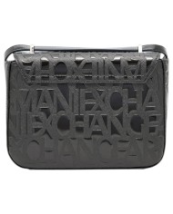 Tracolla Armani Exchange Donna Embossed Logo Leather Black