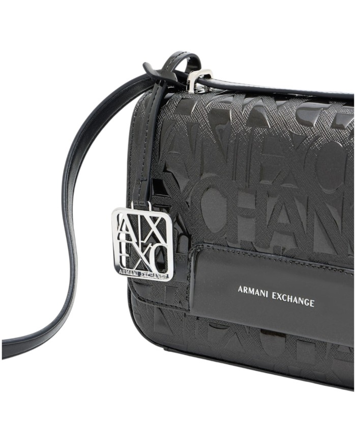 Tracolla Armani Exchange Donna Embossed Logo Leather Black