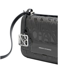 Tracolla Armani Exchange Donna Embossed Logo Leather Black