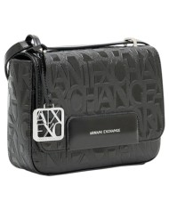 Tracolla Armani Exchange Donna Embossed Logo Leather Black