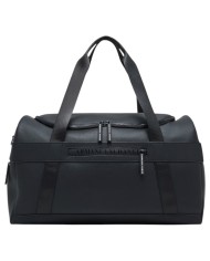 Borsone Armani Exchange Uomo Con Tracolla Line Logo Leather Black