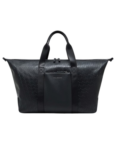 Borsone Armani Exchange Uomo Con Tracolla A X Embossed Logo Leather Black