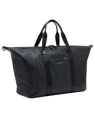 Borsone Armani Exchange Uomo Con Tracolla A X Embossed Logo Leather Black