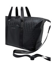 Borsone Armani Exchange Uomo Con Tracolla A X Embossed Logo Leather Black