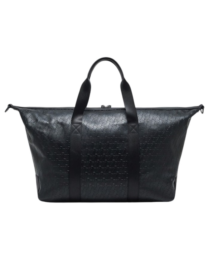 Borsone Armani Exchange Uomo Con Tracolla A X Embossed Logo Leather Black