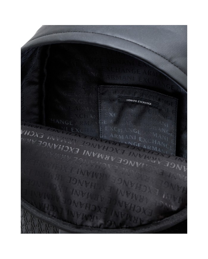 Zaino Armani Exchange Uomo Backpack A X Embossed Logo Leather Black Grey