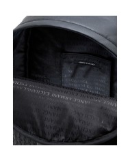 Zaino Armani Exchange Uomo Backpack A X Embossed Logo Leather Black Grey