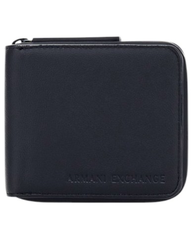 Portafoglio Armani Exchange Uomo Zip Around Leather Black