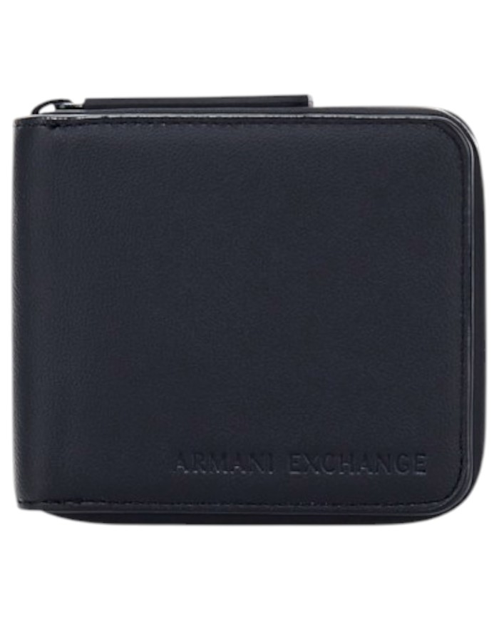 Portafoglio Armani Exchange Uomo Zip Around Leather Black