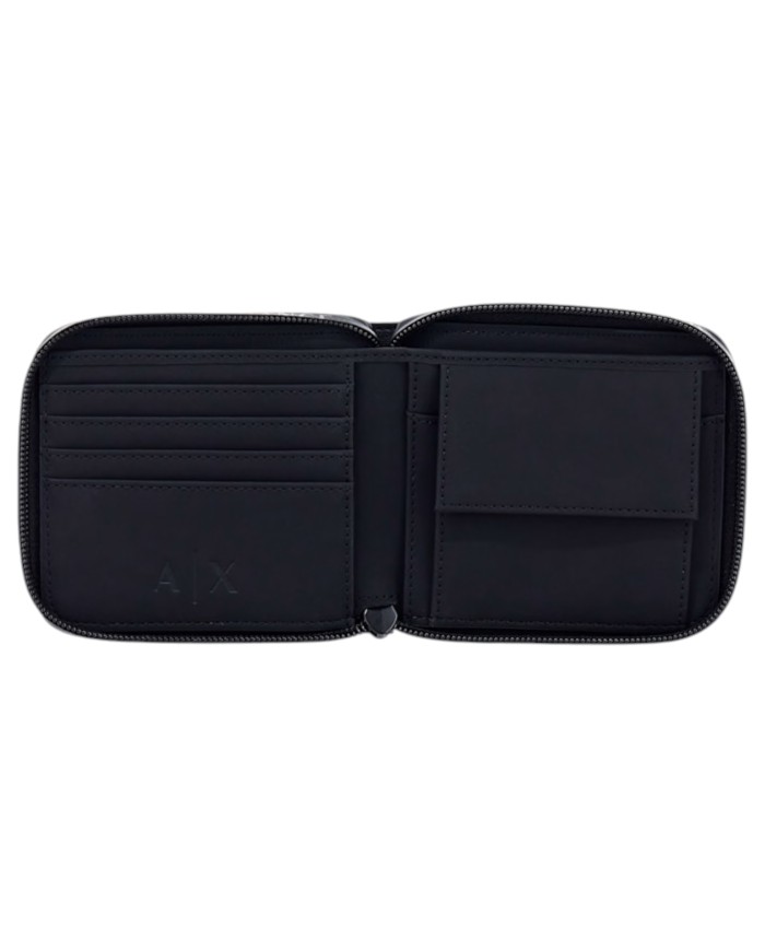 Portafoglio Armani Exchange Uomo Zip Around Leather Black