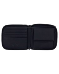Portafoglio Armani Exchange Uomo Zip Around Leather Black