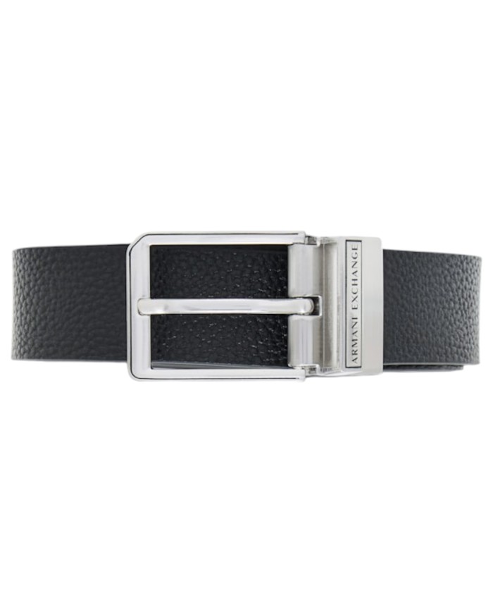 Cintura Armani Exchange Uomo Reversibile Leather Black Grey