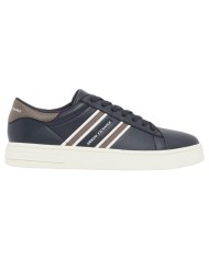Sneakers Uomo Armani Exchange AX Stripes Logo Leather Deep Navy White Grey