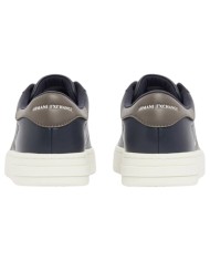 Sneakers Uomo Armani Exchange AX Stripes Logo Leather Deep Navy White Grey