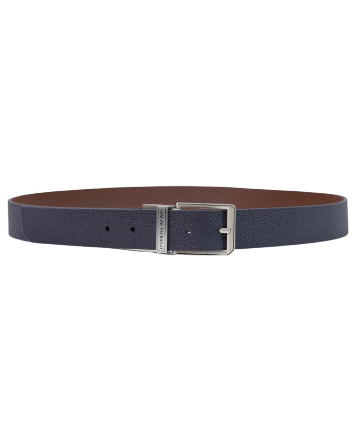 Cintura Armani Exchange Uomo Reversibile Leather Navy Brown