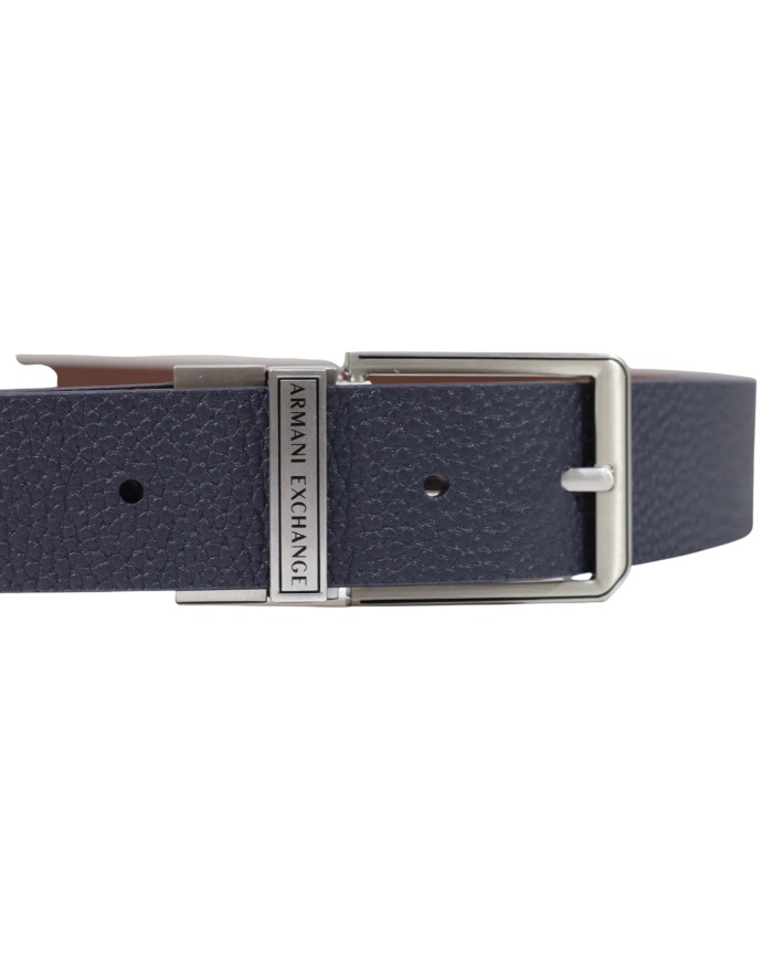 Cintura Armani Exchange Uomo Reversibile Leather Navy Brown