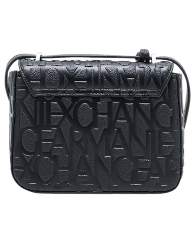 Tracolla Armani Exchange Donna Embossed Logo Leather Black