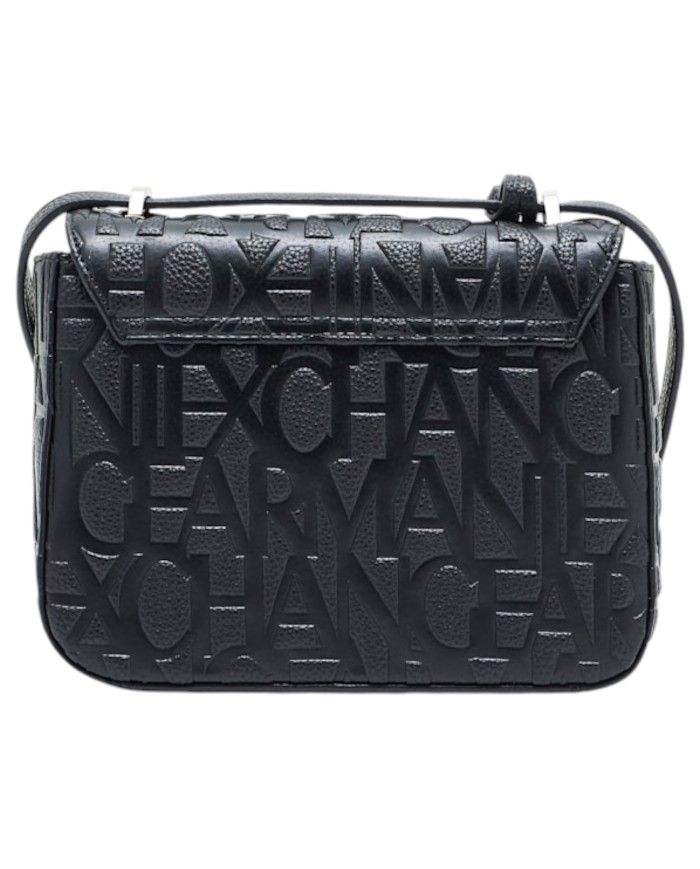 Tracolla Armani Exchange Donna Embossed Logo Leather Black