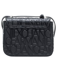 Tracolla Armani Exchange Donna Embossed Logo Leather Black