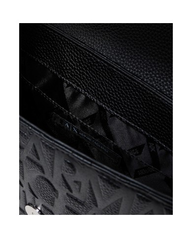 Tracolla Armani Exchange Donna Embossed Logo Leather Black