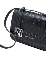 Tracolla Armani Exchange Donna Embossed Logo Leather Black