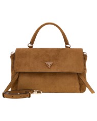 Borsa A Mano Donna Guess Devon Con Tracolla Suede Cognac