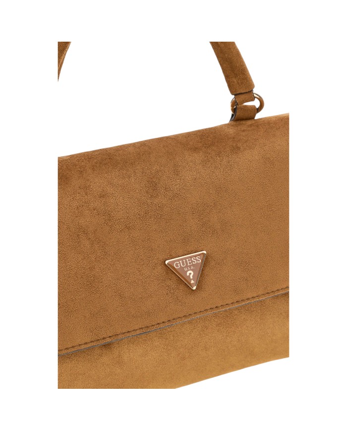 Borsa A Mano Donna Guess Devon Con Tracolla Suede Cognac