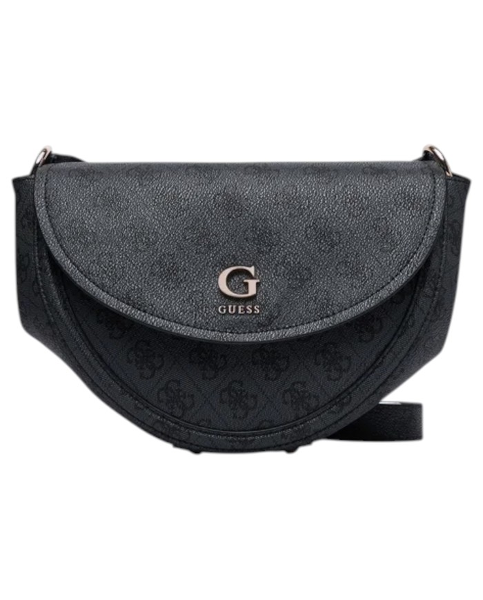 Tracolla Donna Guess Coleen 4 G Logo Leather Coal Black