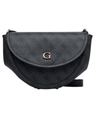 Tracolla Donna Guess Coleen 4 G Logo Leather Coal Black