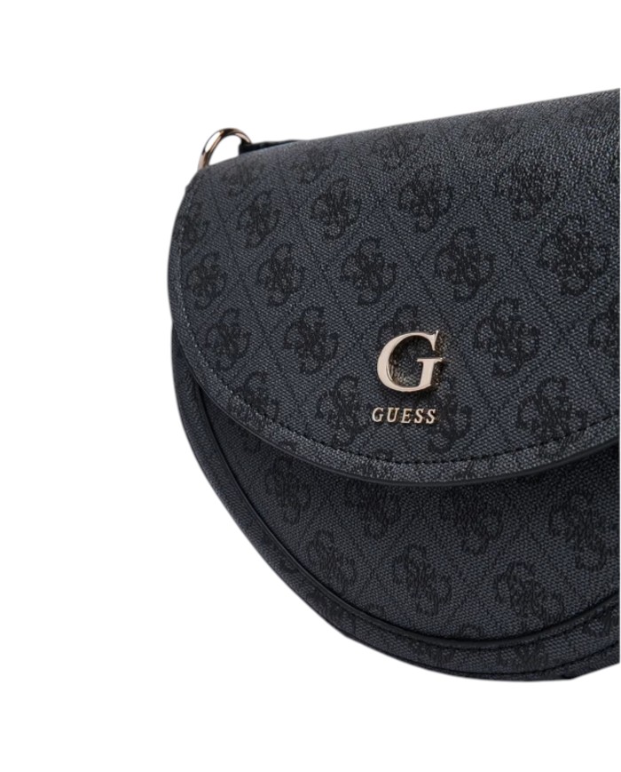 Tracolla Donna Guess Coleen 4 G Logo Leather Coal Black